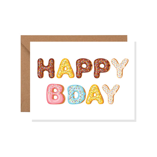 Happy Birthday Greeting Card, Ice Cream, Donut, Birthday, Fun, Summer