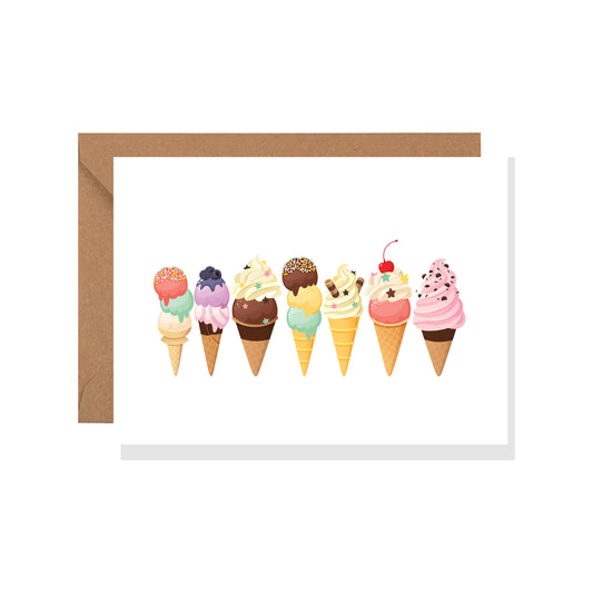 Ice Cream Greeting Card, Donut, Birthday Card, Fun, Summer