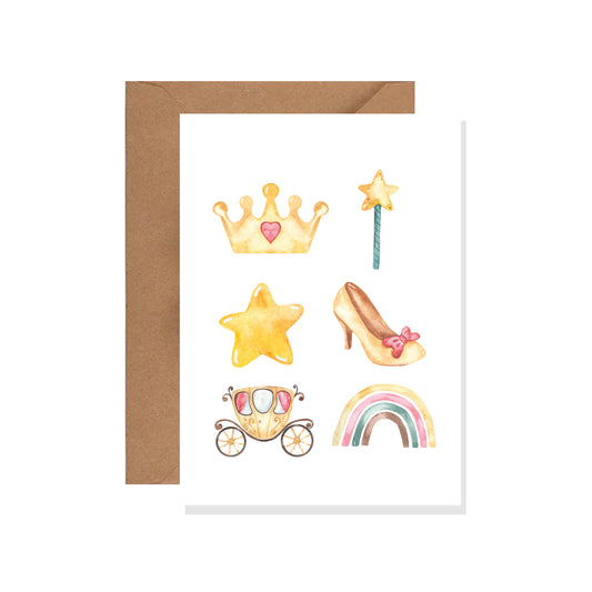 Princess Kids Theme Greeting Card