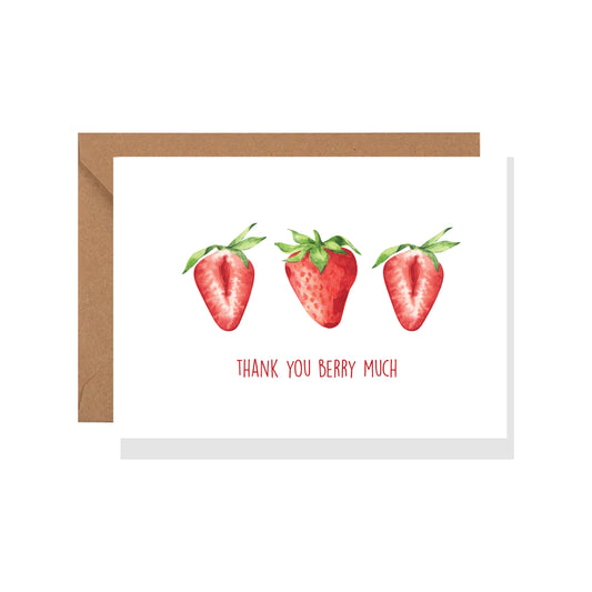 Strawberry "Thank You Berry Much" Greeting Card