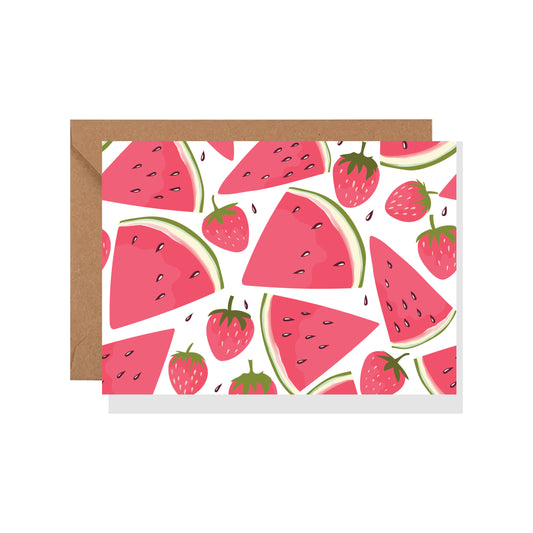 Strawberry and Watermelon Greeting Card