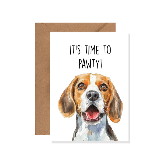 "It's Pawty Time" Dog Greeting Birthday Card