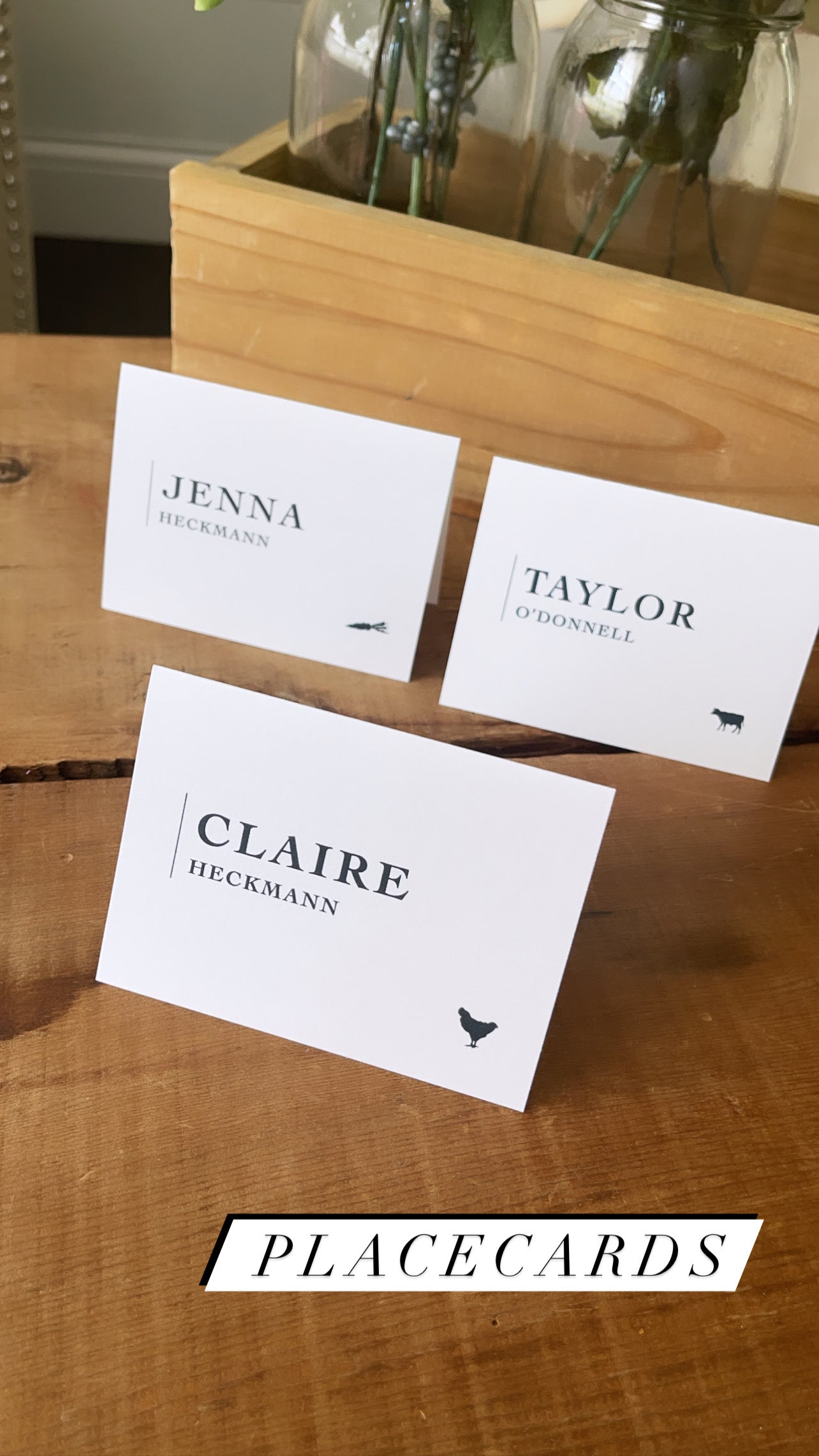 Folded Place Cards