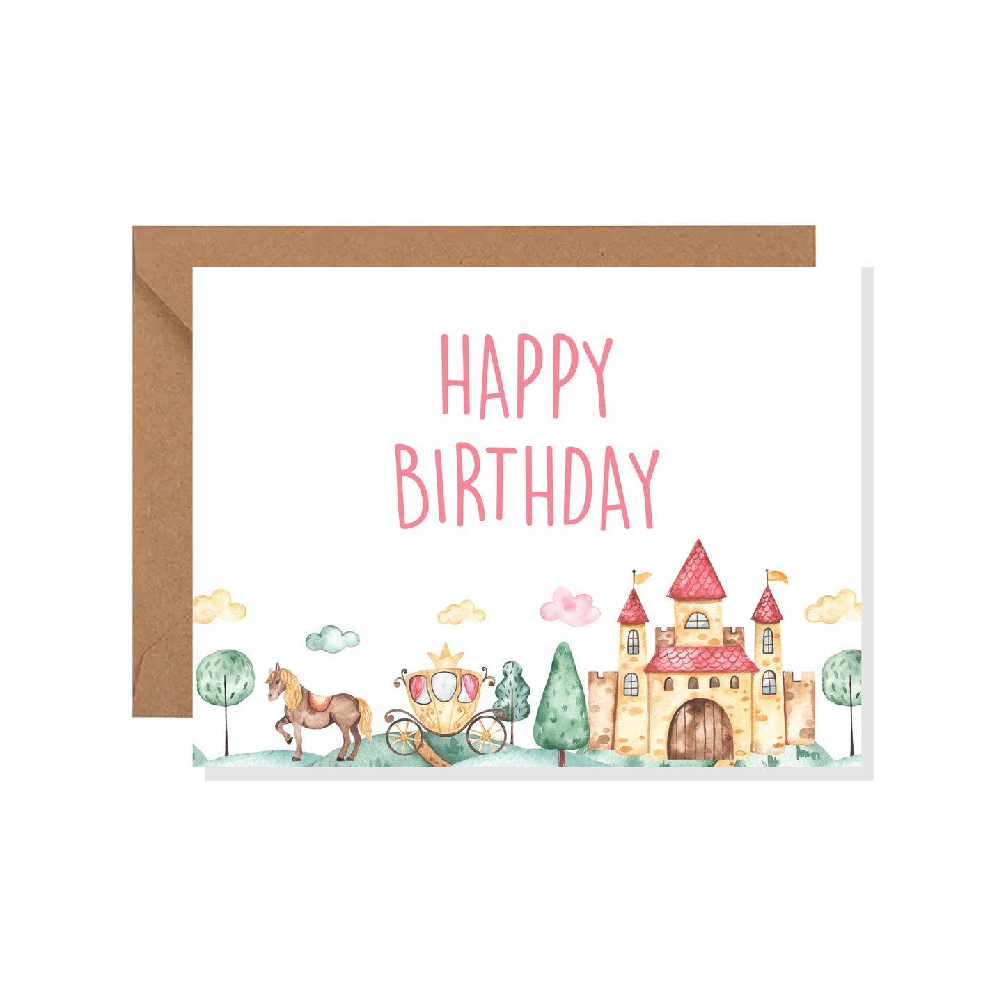 Princess Kids Theme Greeting Card, Happy Birthday