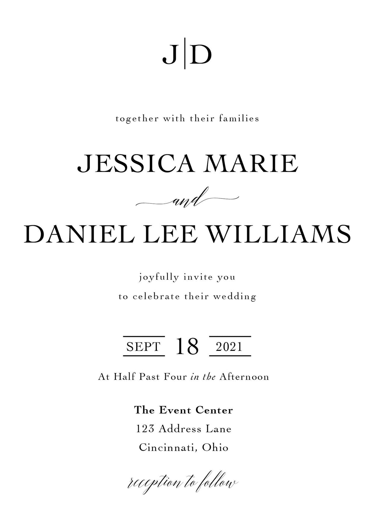 Black & White Invitation Designs