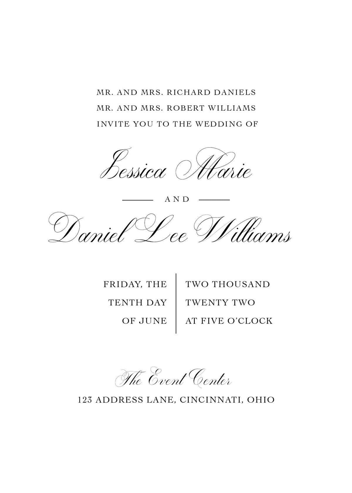 Black & White Invitation Designs