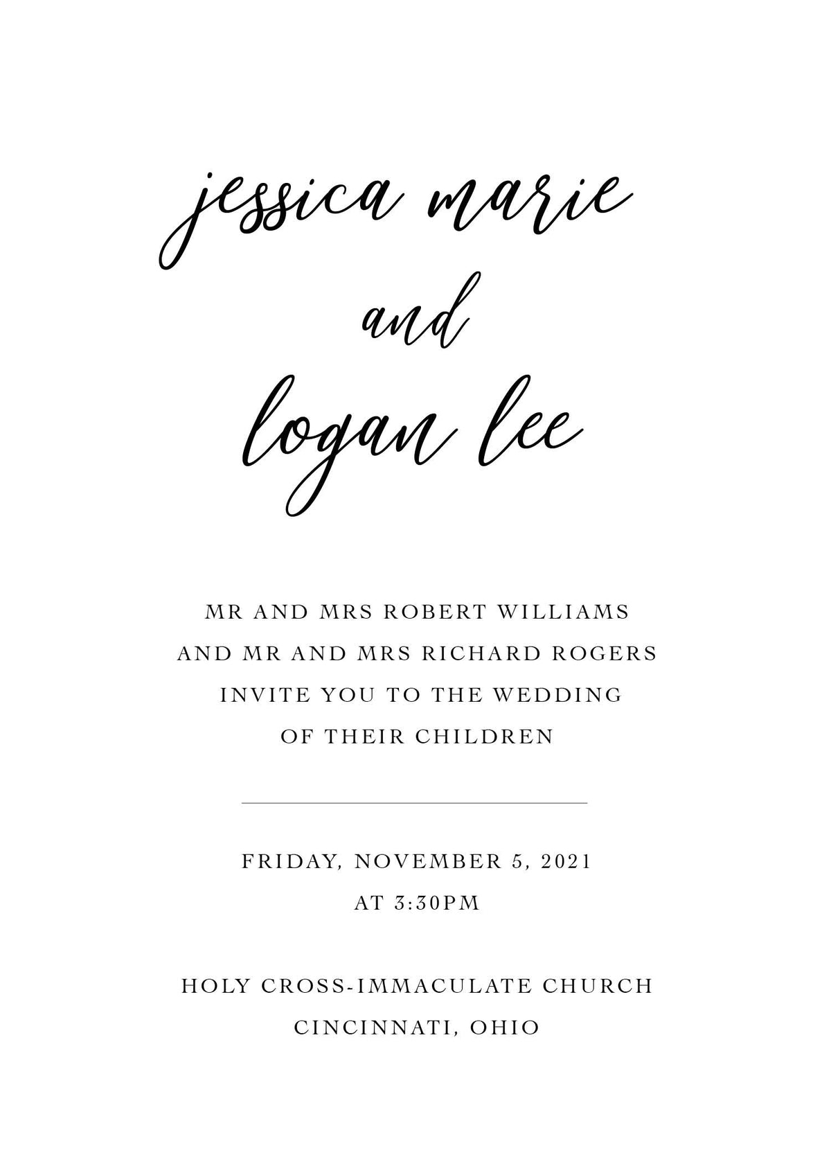 Black & White Invitation Designs
