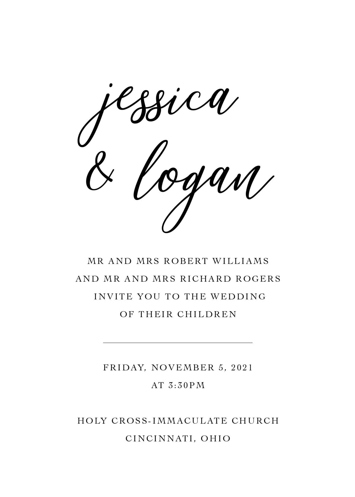 Black & White Invitation Designs