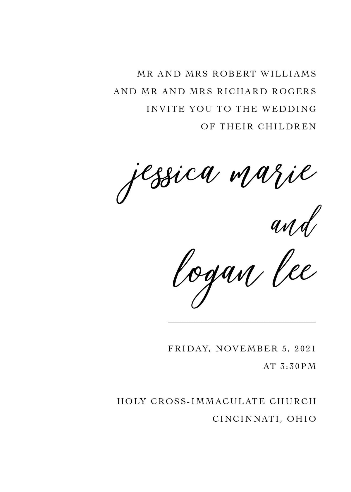 Black & White Invitation Designs