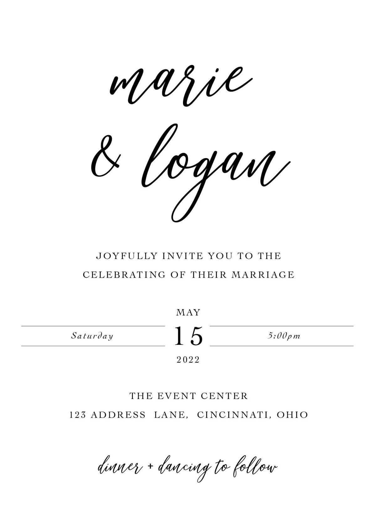 Black & White Invitation Designs