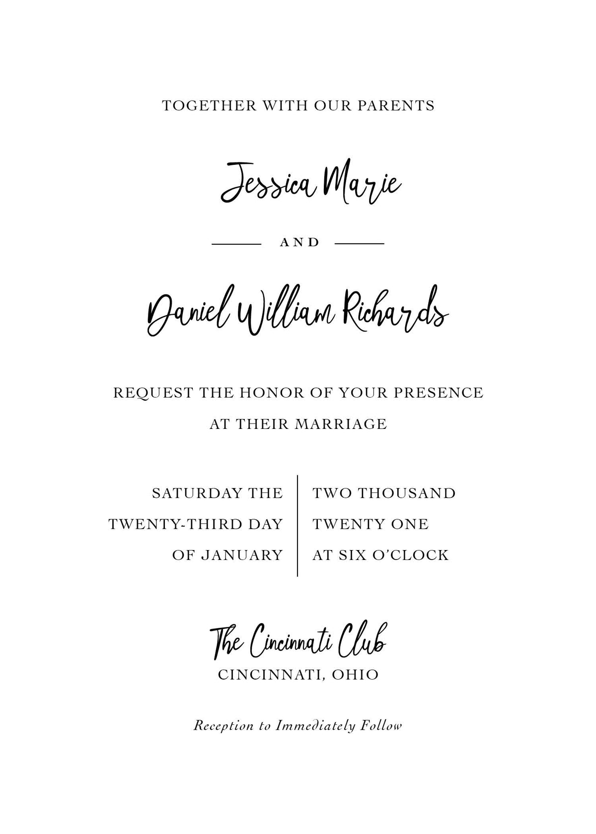Black & White Invitation Designs