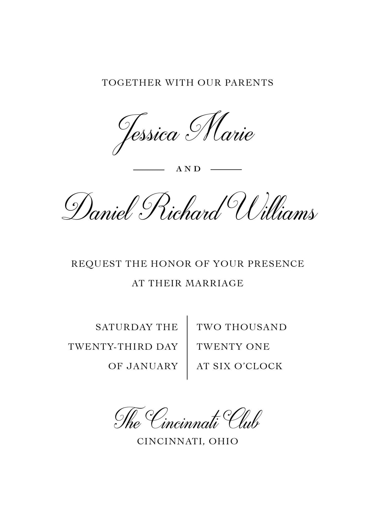 Black & White Invitation Designs