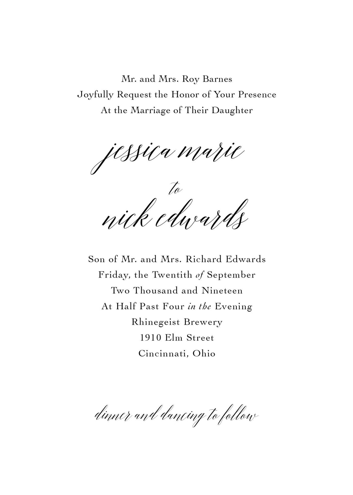 Black & White Invitation Designs